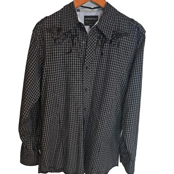 Plaid Long Sleeve Shirt XL - Untouchable Man Casual Wear - Picture 2 of 13